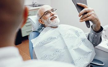 Man smiling in the dental chair