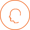 Side profile of face icon